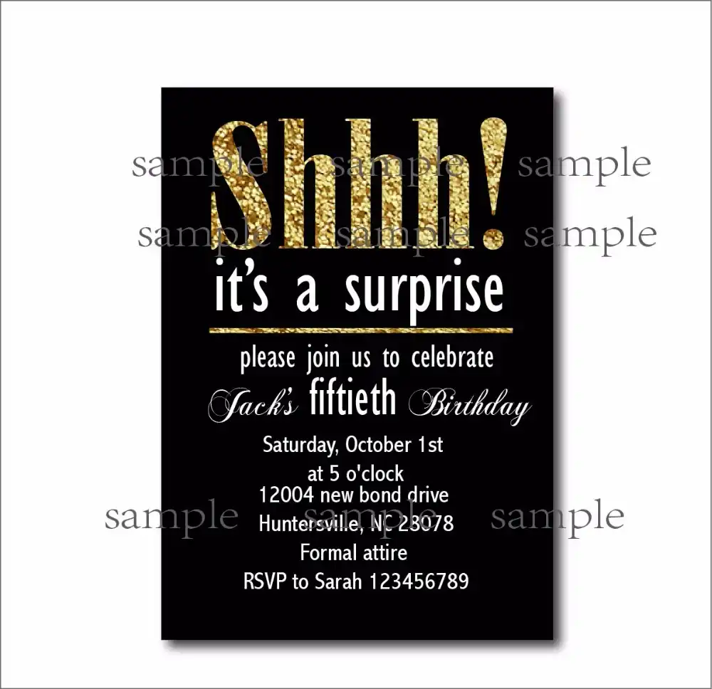 20 Pcs Lot Personalized 50th Birthday Invitations Adult 30th 40th 60th 70th 80th 90th Birthday Invites Party Decoration Supplier