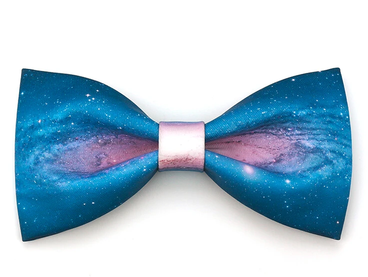 Fashion Men S Creative Bow Tie Blue Galaxy Sky Image Print