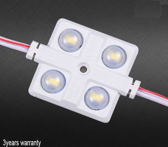 

500pcs LED module len DC12V WHITE /Red/Green/Blue;20pcs a string;with concave lens LED Injection Module 4 Leds IP65 Waterproof