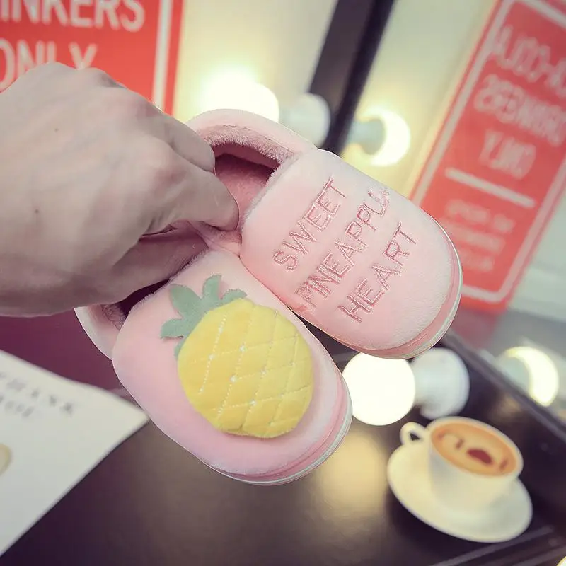 

Winter Warm Children's Fruit Cartoon Bag With Baby Girls And Boys Cotton Slippers Home House Indoor Warm Shoes 1-6Y