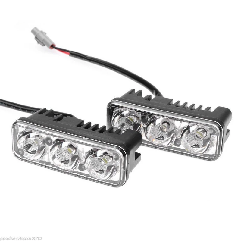 2Pcs LED Daytime Running Lights Waterproof Car High Power Aluminum with Lens DC 12V Super White 6000K DRL Fog Lamps (2)