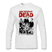 Camiseta Vintage de la película de los desastres hombres de manga larga 100% Camisa de algodón creación The Walking Dead para la familia