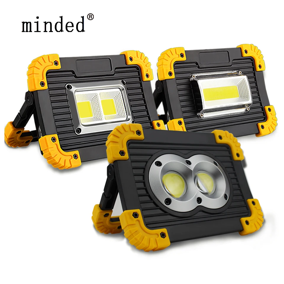 

USB Rechargeable Led Flood Light COB 20W Led Portable Spotlight Outdoor IP44 Led Work Light Lamp Outdoor Emergency Lighting
