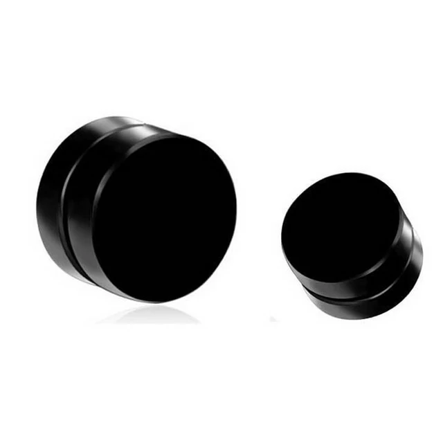 Shellhard Black Circle Round Stud Earring Stainless Steel
