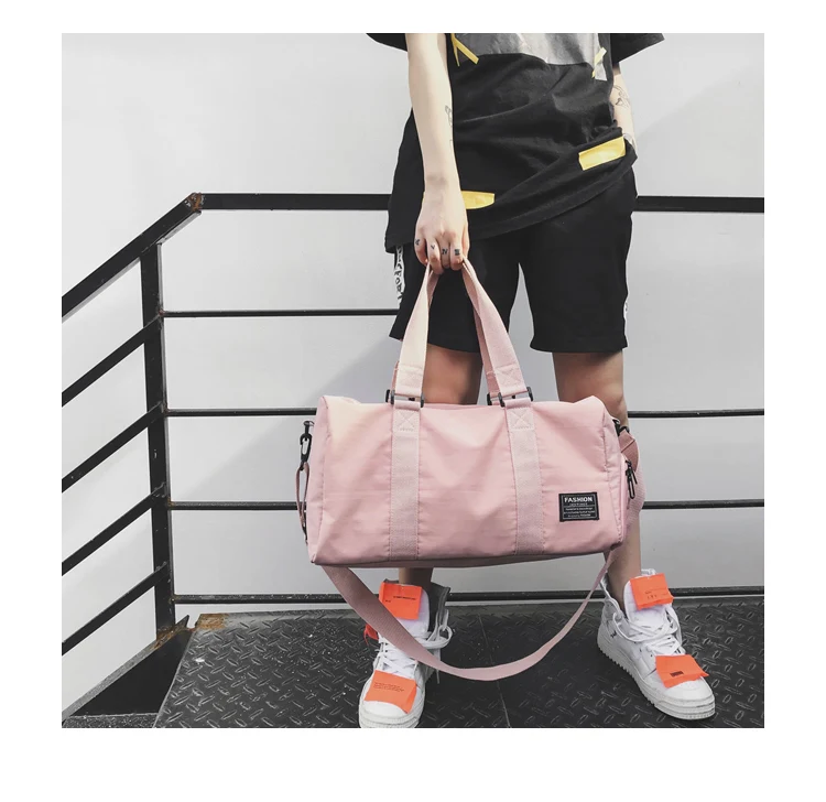 Унисекс холщовая дорожная сумка розовые сумочки Простые Модные женские туфли большой ёмкость полета высокое качество курьерские Сумки