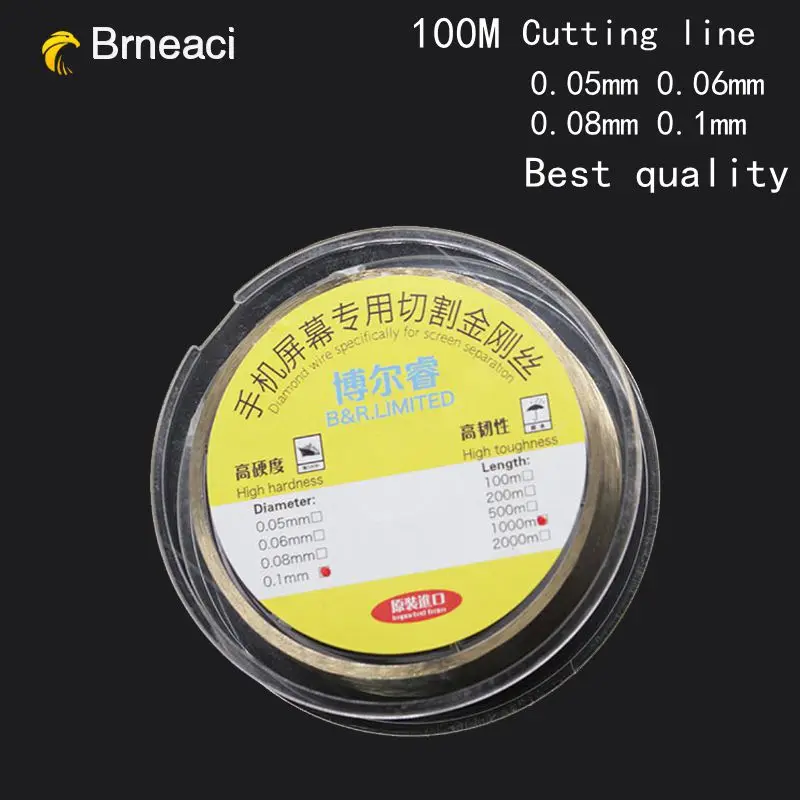 

Brneaci Professional LCD Screen Separation Diamond Wire Cutting Line for Mobile Phone Repair Tools 100M cutting diamond wire