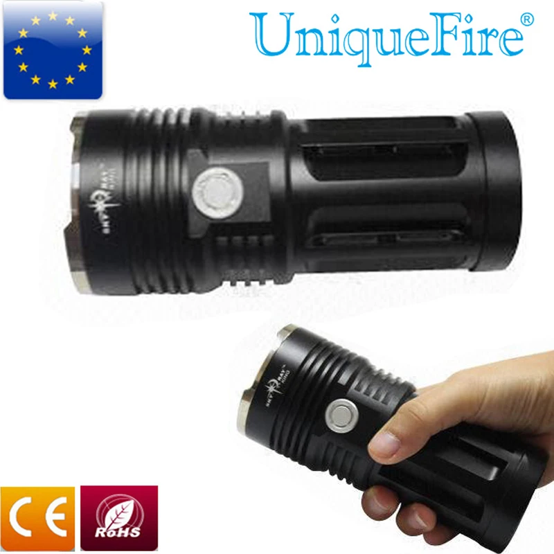 

UniqueFire Flashlight 3 Modes UF-V10-3 Led Torch 3 Led High Power Long Range Led Lamp Rechargeable for 4*18650 Battery Lanterna