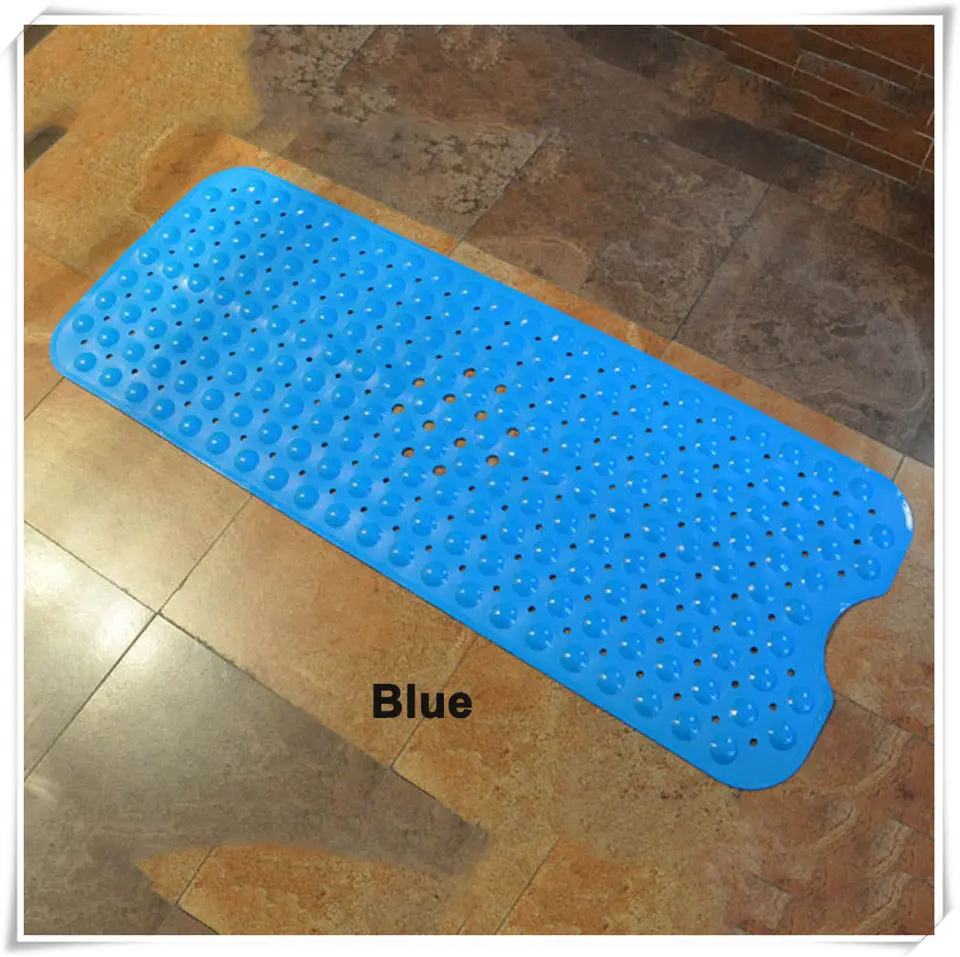 MSJO Противоскользящий коврик для ванной для детей, коврик для душа, присоска для ванной комнаты, массажный Противоскользящий коврик для ванной из ПВХ 40x100 см - Цвет: Blue
