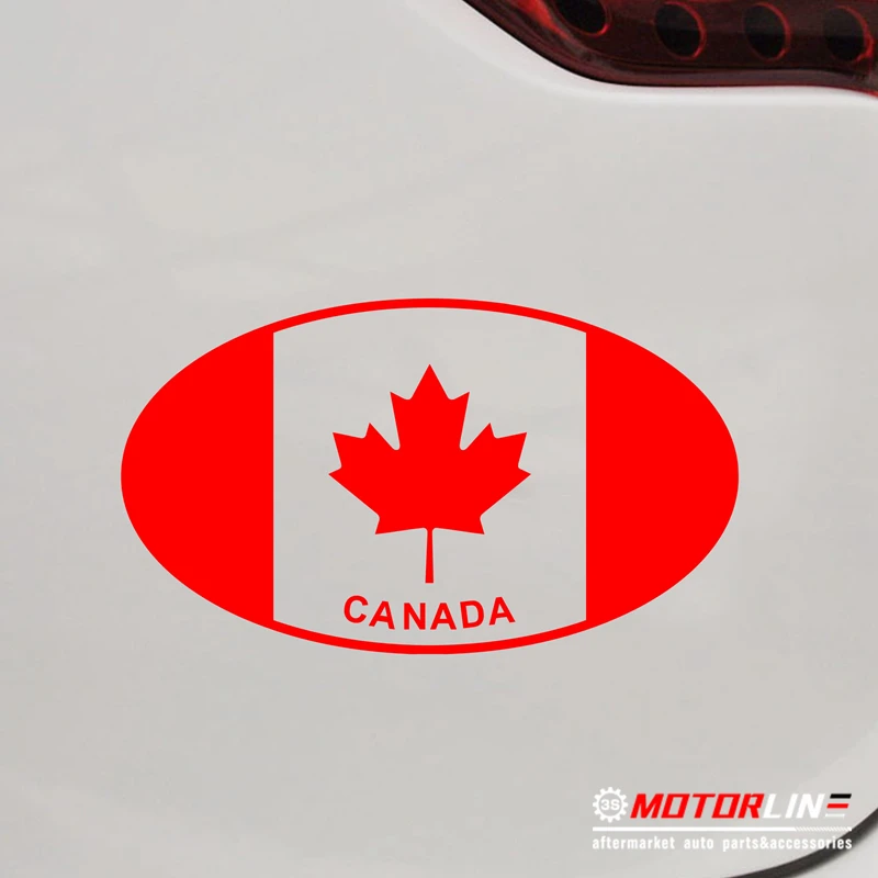 Canada Flag Oval Canadian Decal Sticker Maple Leaf Car Vinyl pick size