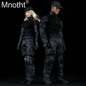 

1:6 Scale Female/Male Clothe Black Python Camouflage Combat Uniforms Clothing Suits for 12 inches Action Figure Accessory m3n