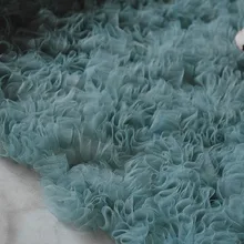 Сетчатый гофрированный фарик, потертая Розочка 3D плиссированная ткань, синий свадебный фон для фотосъемки, от кутюр bridmaid 1 ярд