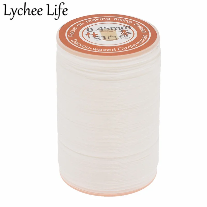 Lychee Life, 60 м, 0,45 мм, круглая Вощеная швейная нить, одноцветная полиэфирная швейная кожаная нить, ручная работа, швейные принадлежности для одежды