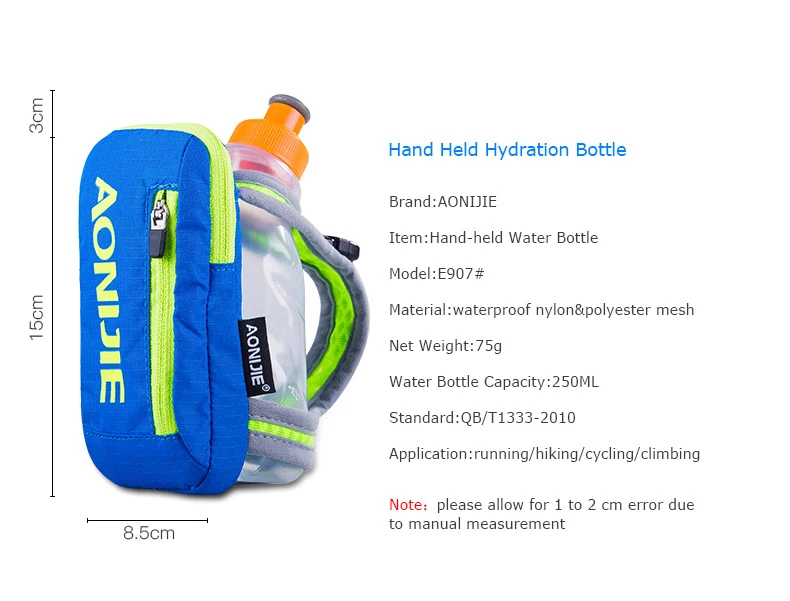 AONIJIE E907 ручной держатель для бутылки с водой сумка для хранения запястья гидратация пакет Гидра топливная колба марафон гонка