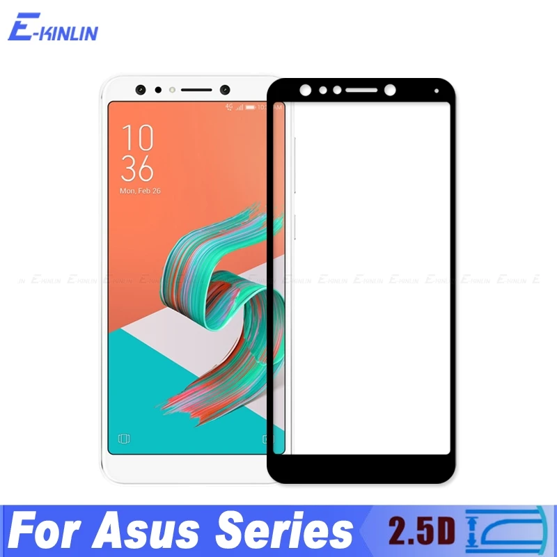 

0.3mm 2.5D Full Cover Screen Protector For ASUS ZenFone 4 5 5Z 5Q Lite Max Plus M1 Selfie Pro Tempered Glass Protective Film