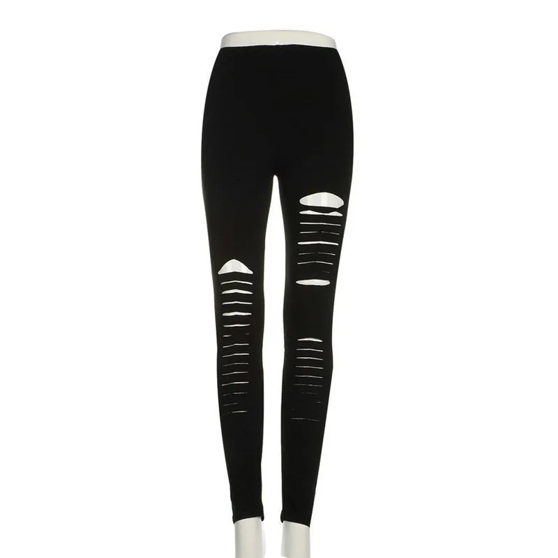Summer Style Women Fashion Hole Leggings Ladies Bodycon Punk Holes
