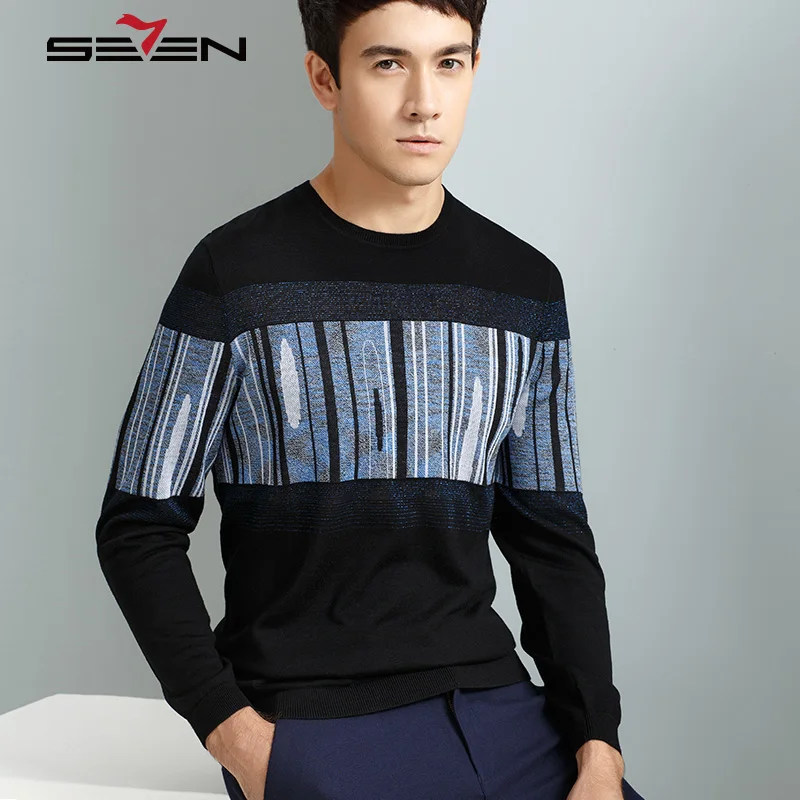 Seven7 Crew Neck Sweater Men Long Sleeve Mens Sweaters