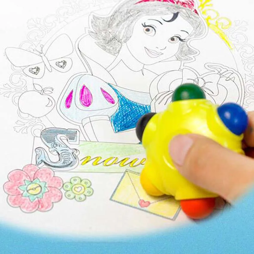 

6 Colors Lovely Drawing Crayons Smiley Flower Graffiti Wax Crayon Pencil Pen for Drawing Kids Gift Toys Party Favors