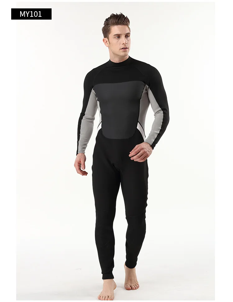 2mm Men Women wetsuit Long sleeved one piece Swimsuit neoprene Triathlon Diving suit Super Elastic Surf wet suit for cold water