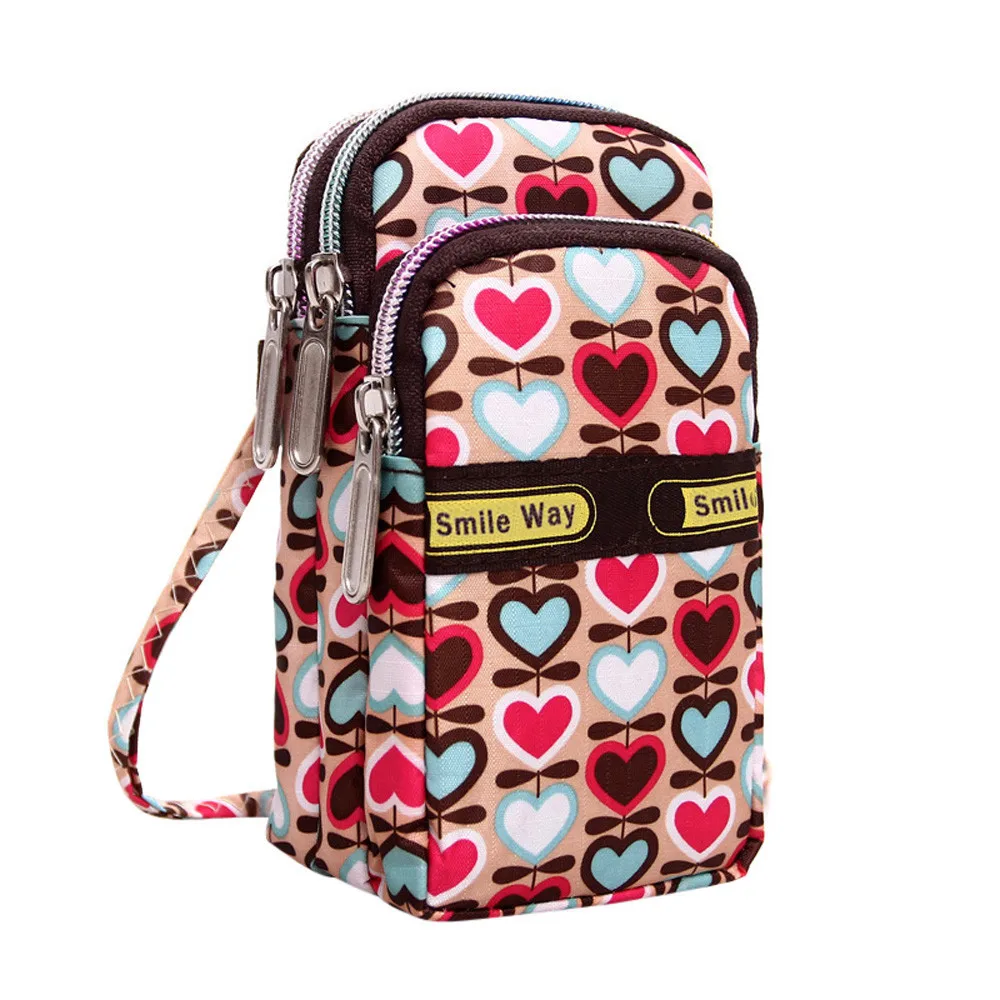 

Women's Fashion Nylon Day Clutches Female Printing Zipper Sport Shoulder Bag Mini Wrist Purse#YL