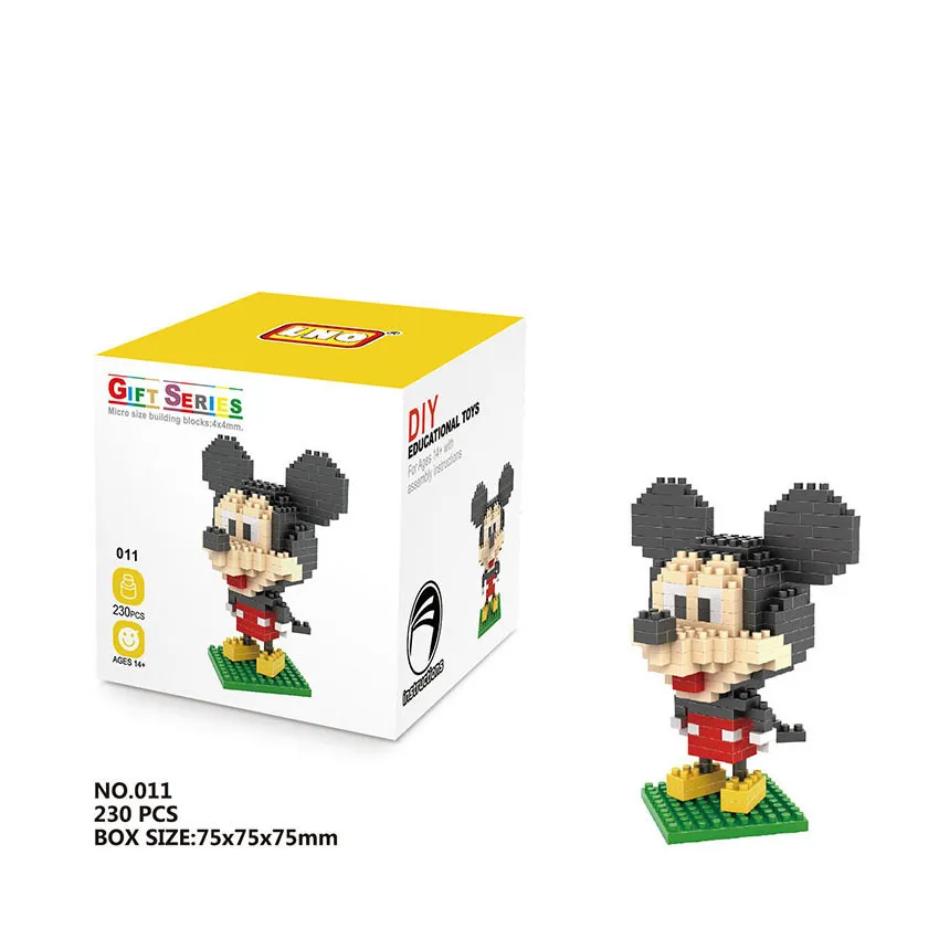 

Japanese Cartoon Anime Figures Toys Diamond Bricks Diy for Kids Model Building Blocks Mickey Minnie Duck Family 5 Styles