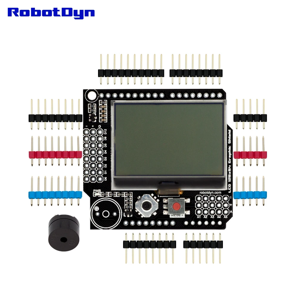 Графический lcd 128x64+ зуммер щит совместимый для Arduino Uno, Mega 2560, Leonardo