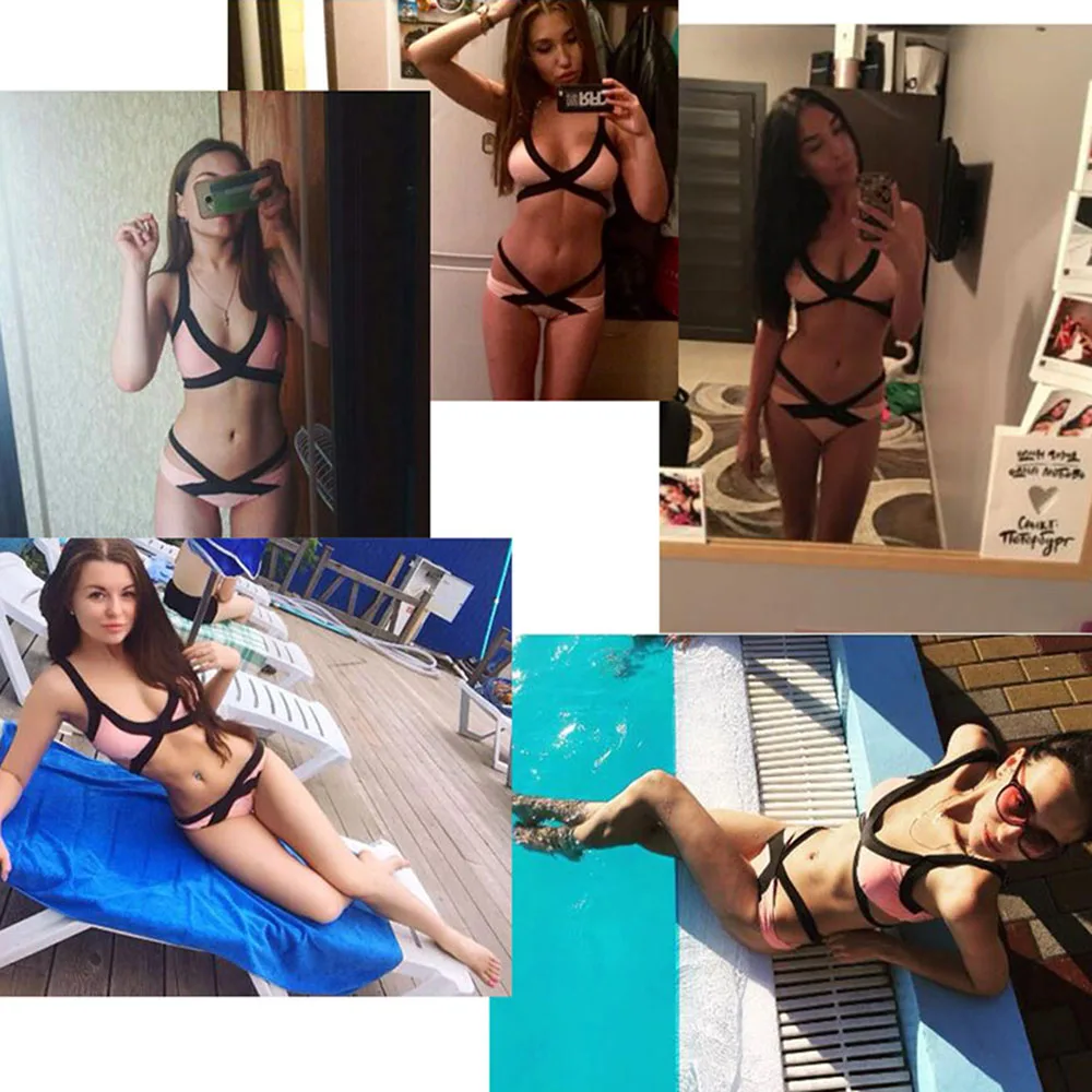 Summer Pink Plus Size Bikini Set Swimwear Women Push Up Bikinis 2018 Bathing Suit Sexy Cut Out Beach Wear Cross Swimsuit Biquin Summer Pink Plus Size Bikini Set Swimwear Women Push Up Bikinis 2018 Bathing Suit Sexy Cut Out Beach Wear Cross Swimsuit Biquin