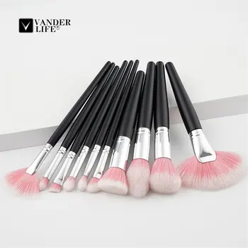 

Professional 10 PCS Classic Makeup Brushes Set Foundation Blending Powder Eyeshadow Contour Concealer Blush Cosmetic Makeup Tool