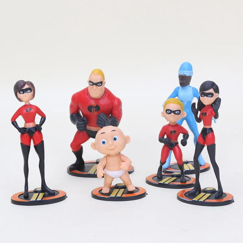 

Cute version The Incredibles 2 Figurines movie Super Man Family Dash Parr Jack Parr Elastigirl figure toys brinquedos gift