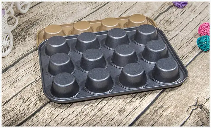 Description Picture 4 of itemDIY Cake Baking Tools Steel Cupcake Mold Egg Tart Baking Tray Muffin Cake Mould 25X19cm