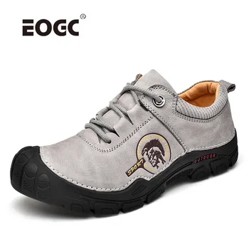 

High Quality Genuine Leather Men Boots Handmade Waterproof Ankle Boots Outdoor Autumn Boots Vintage Style Men Shoes