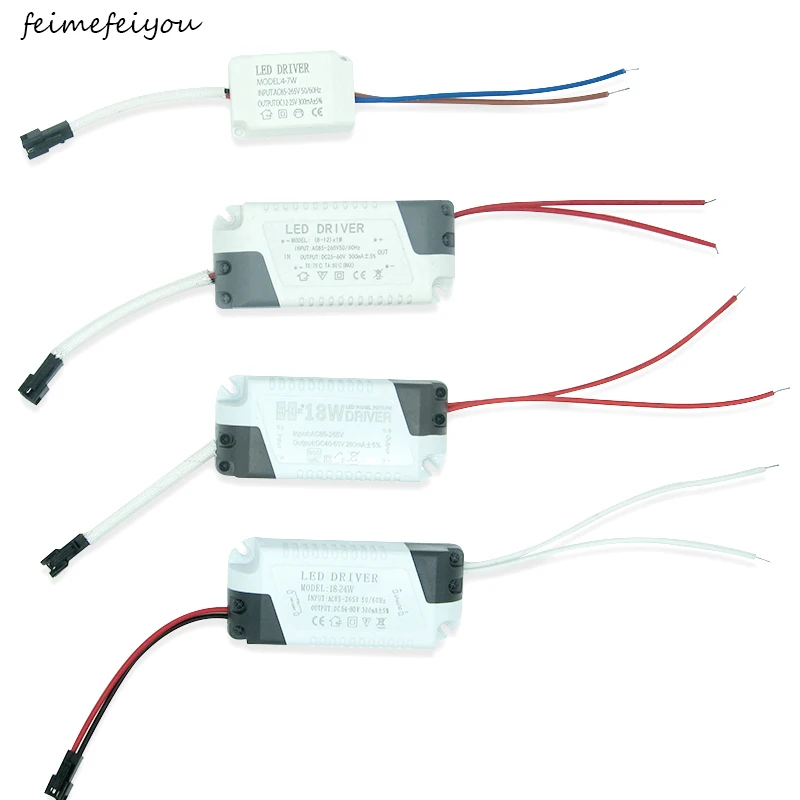 

4-24W Safe Plastic Shell LED Driver Input AC90-265V Light Transformer Constant Current 300mA Power Supply Adapter for Led Lamps