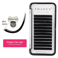 TDANCE в виде плоского эллипса накладные ресницы разделенные кончики в форме эллипса натуральный Светильник Накладные матовые Искусственные ресницы