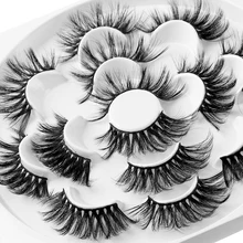 7 пар натуральные 6D норковые накладные ресницы 25 мм длинные ресницы для наращивания толстые пушистые ручные инструменты для макияжа глаз