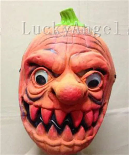 New HOT Latex Horror Face Mask Ugly Terrified Angry Teeth Pumpkin Mask Halloween Ball Villain