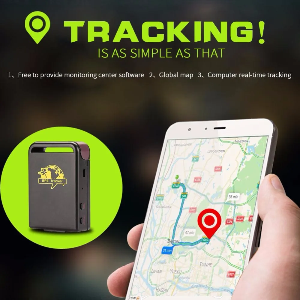 TK102B Mini Autos GPRS GPS Tracker Echtzeit Fahrzeug Tracking Positioning Gerät
