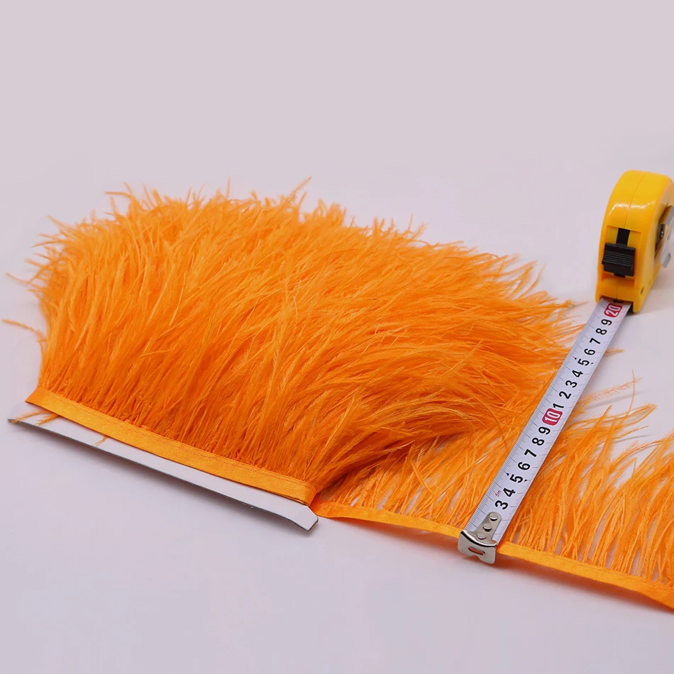 11 orange ostrich feather fringe 5