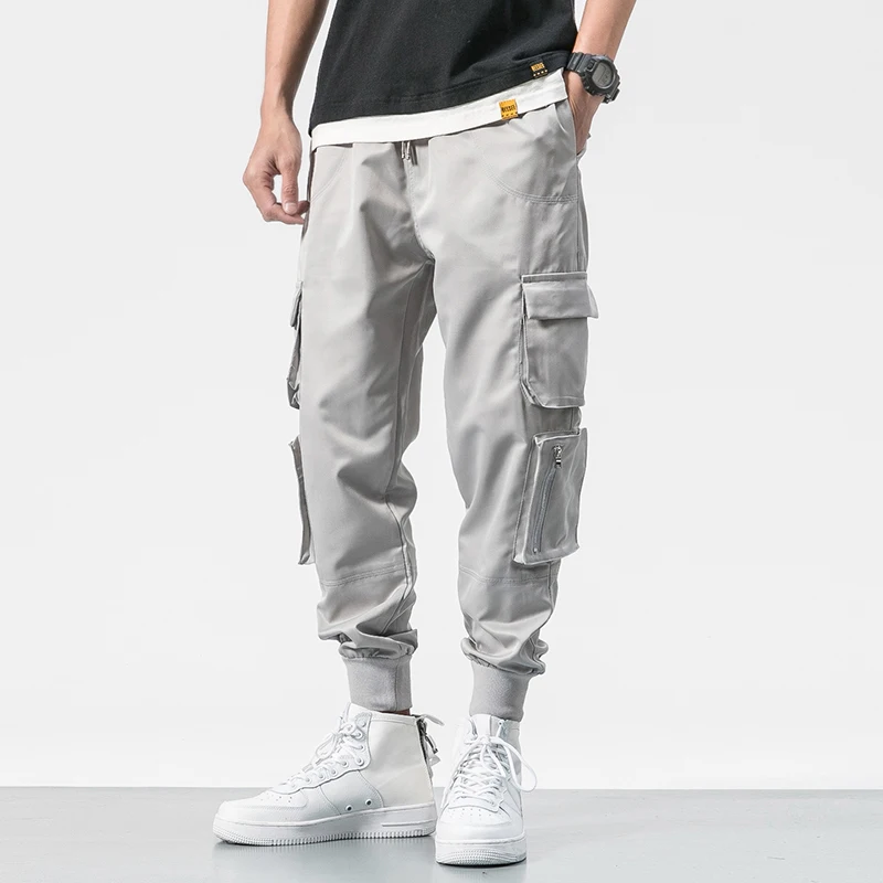 

Hip Hop Men Pantalones Hombre High Street Kpop Casual Cargo Pants with Many Pockets Joggers Modis Streetwear Trousers Harajuku