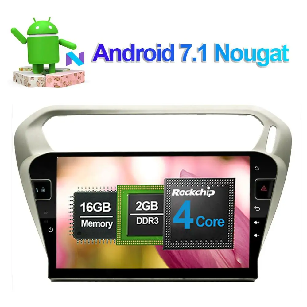 Best 10.1 Inch IPS Screen 4GB RAM Android Car Radio Stereo For Peugeot 301/Citroen Elysee 2014 2015 2016 2017 Bluetooth Wifi OBD DAB+ 4