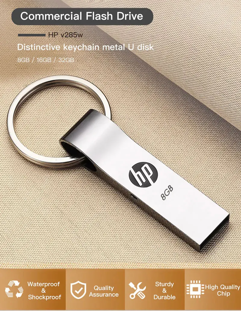 hp брелок флэш-диск 8 Гб металлический флэш-накопитель карта памяти v285w Cle USB DIY заказной дропшиппинг ручка-накопитель 8G