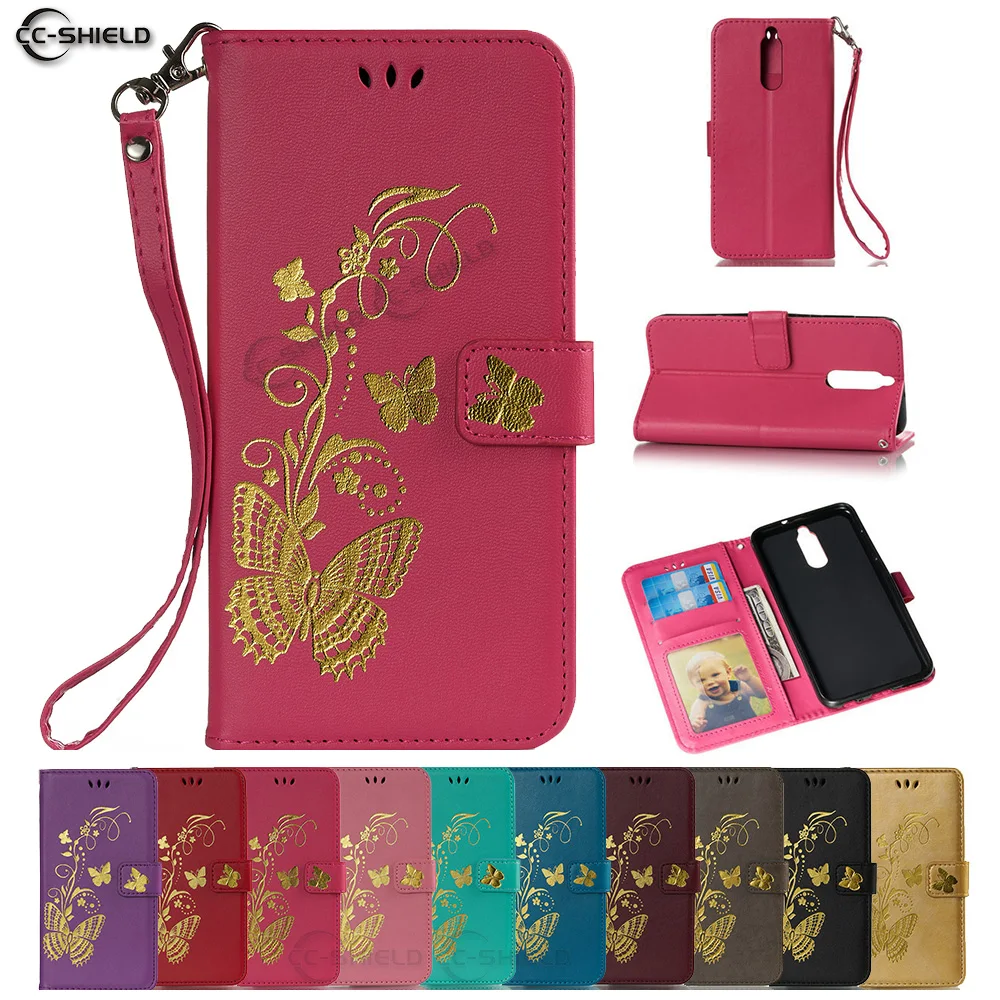 

Flip Case for Huawei Mate 10 Lite RNE-L01 RNE-L21 Butterfly Phone Leather Cover for Huawei Mate10 Lite RNE L01 L21 L02 Case Bag