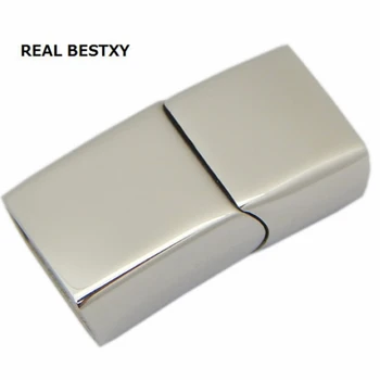 

REAL BESTXY 10pcs/lot Fashion Custom Cheap Magnet Metal Wide Clasps For Leather Bracelets