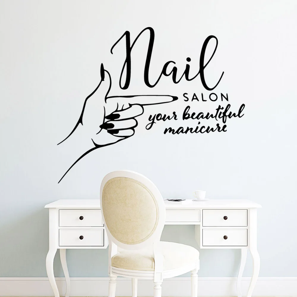 

Drop Shipping nail salon Wall Sticker Home Decoration For Kids Room Living Room Home Decor Wall Art MURAL