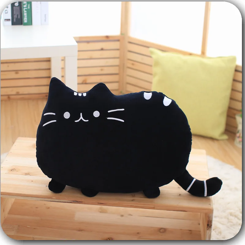 40*30 см Kawaii кошка подушка с молнией только кожа без PP Хлопок бисквиты плюшевые животные куклы игрушки большой чехол для подушки Peluche подарок - Цвет: black