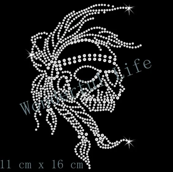 Череп главный рисунок из страз Rhinestone Transfer