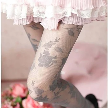 

Hot Women's Fashion Lace Rose Sexy Panty Hose Silk stockings Pantyhose Beautiful Tights Accessories