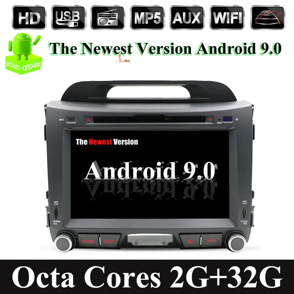 Flash Deal For KIA Sportage 2011-2015 Android 9.0 Octa Cores car dvd player radio stereo gps navigation wifi map rear view camera 0
