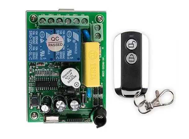 

latest AC 220V 2 CH 2CH RF Wireless Remote Control Switch System Receiver & 2 Keys metal waterproof Remote
