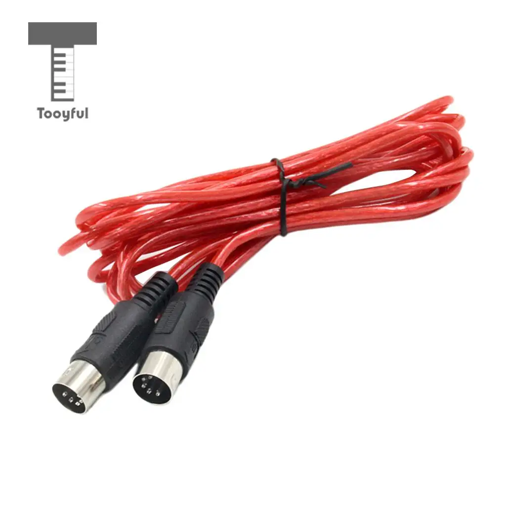 Tooyful Musical MIDI Cord Cable Copper Audio Cord for Electronic Piano Lovers Red