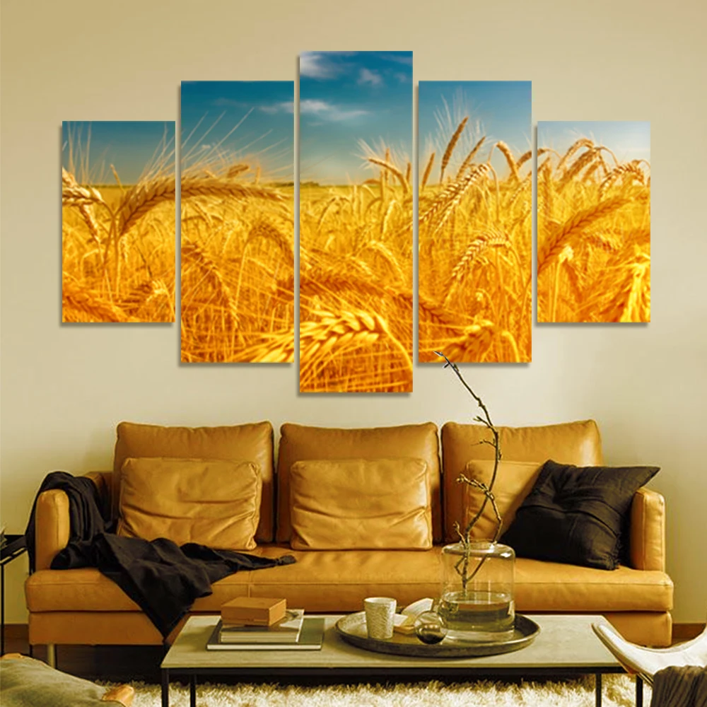 Golden wheat picture unframed painting for livingroom decoration modern