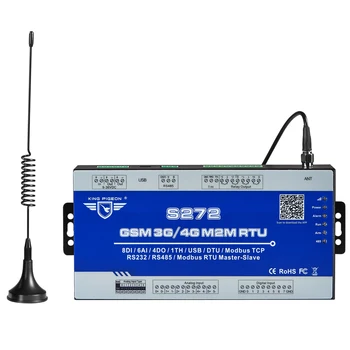 

Wireless Modbus Gateway 3G 4G LTE Cellular RTU Monitoring System Remote Switch by SMS free call with PT100 8DI 6 AI S272